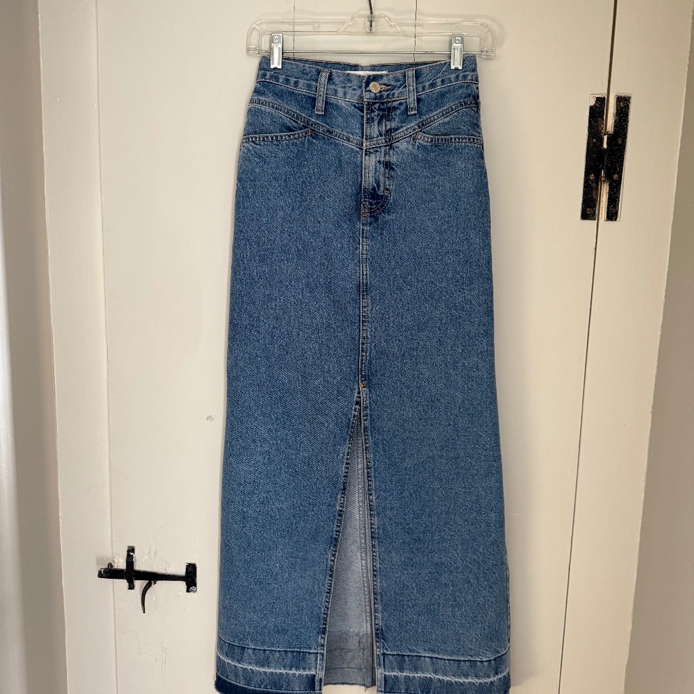 Mango long denim skirt size small